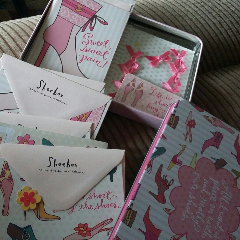 Shoe.box stationary metal box with 20.cards